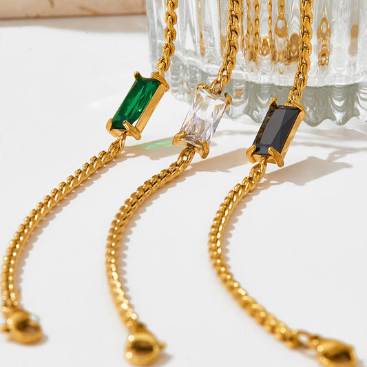 Simple Collarbone Necklace & Bracelet Set