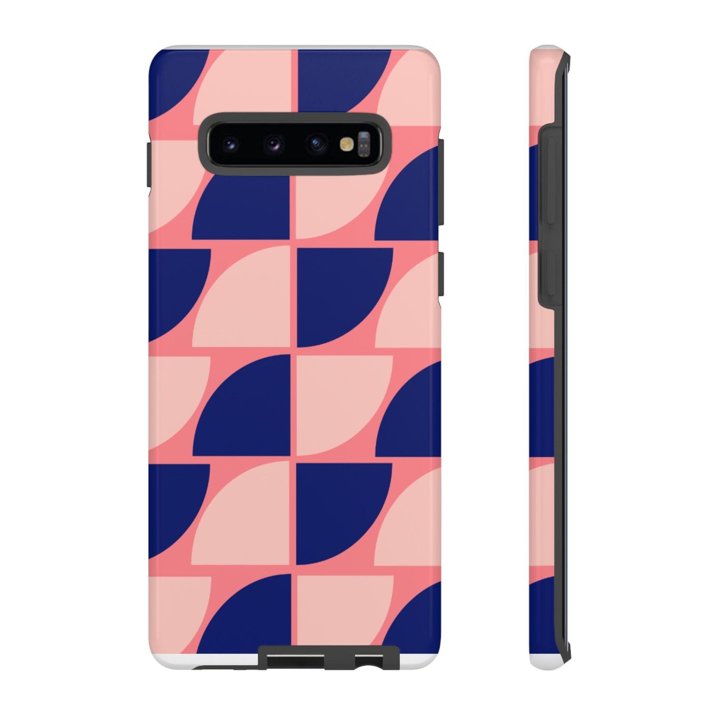 Samsung Tough Phone Case – Pink and Blue Pattern, Durable Protection, Sleek Design