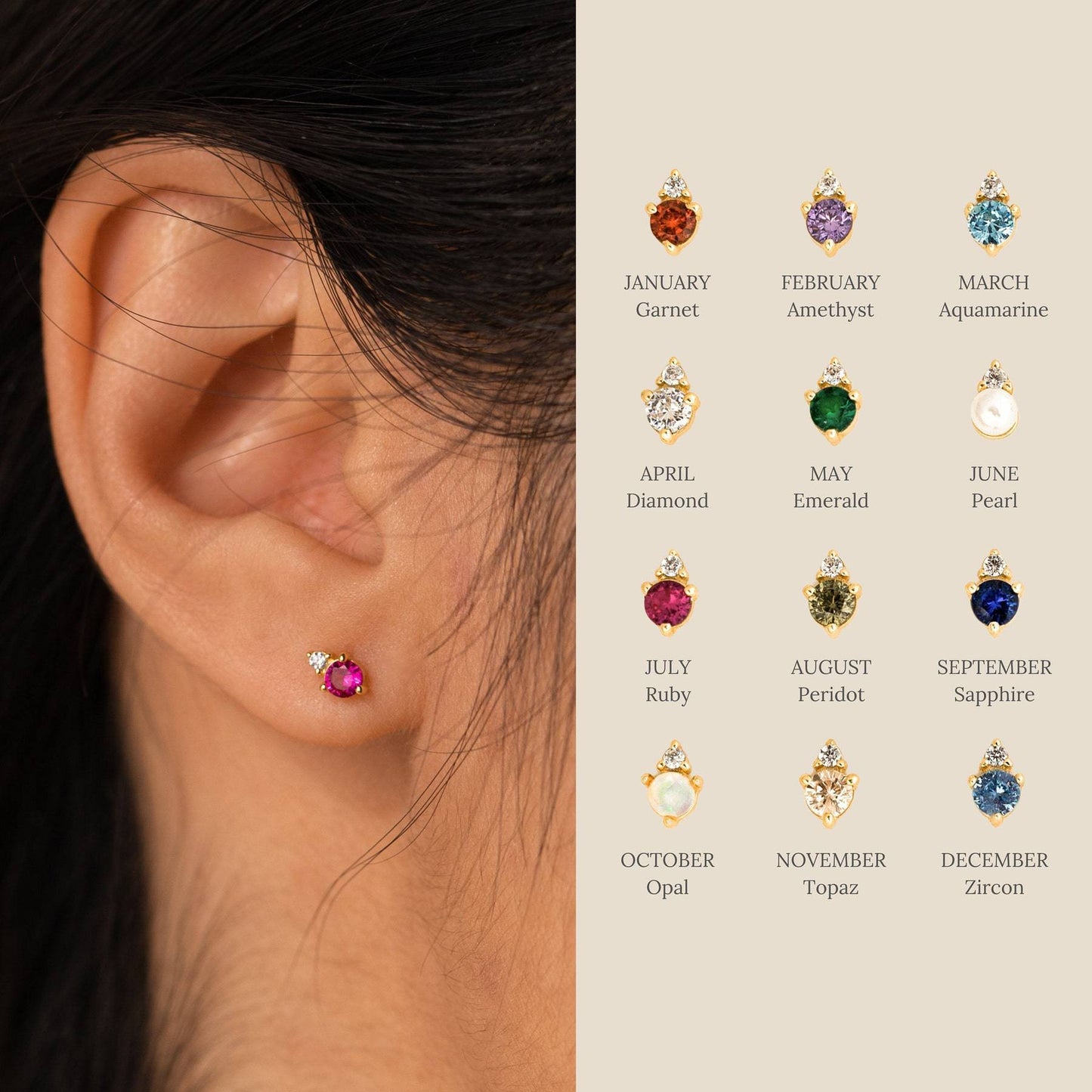 December Birthstone Zircon Earrings