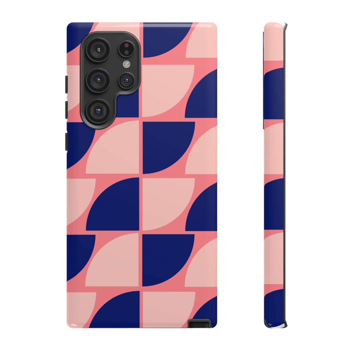 Samsung Tough Phone Case – Pink and Blue Pattern, Durable Protection, Sleek Design