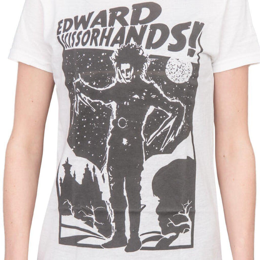 Edward Scissorhands Retro Poster Juniors Tee