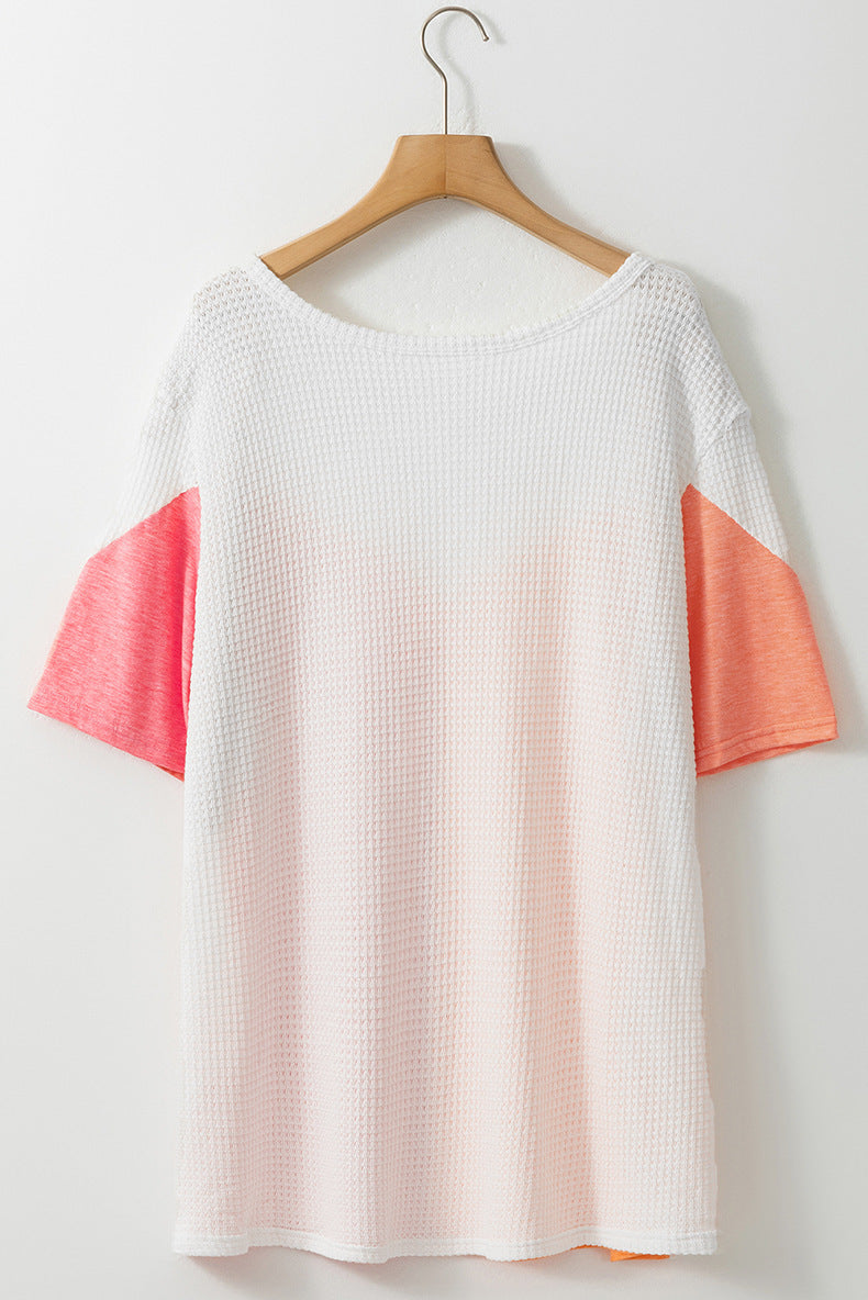 European And American Leisure Style Printed Plus Size Short Sleeve Top