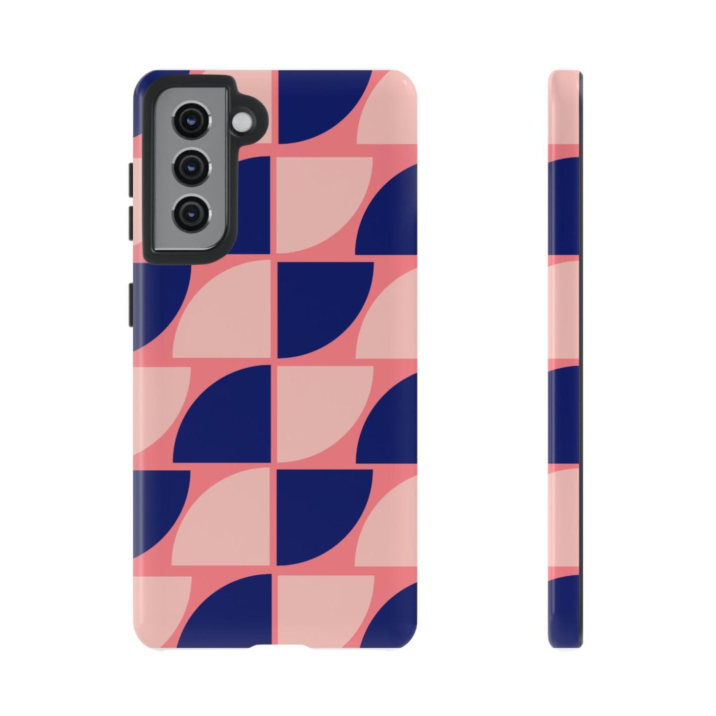 Samsung Tough Phone Case – Pink and Blue Pattern, Durable Protection, Sleek Design