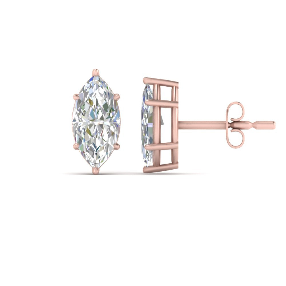 Marquise Diamond 6 Prong Stud Earrings