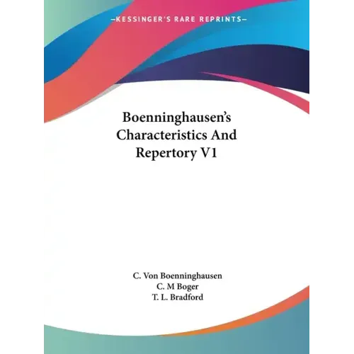 Boenninghausen's Characteristics And Repertory V1