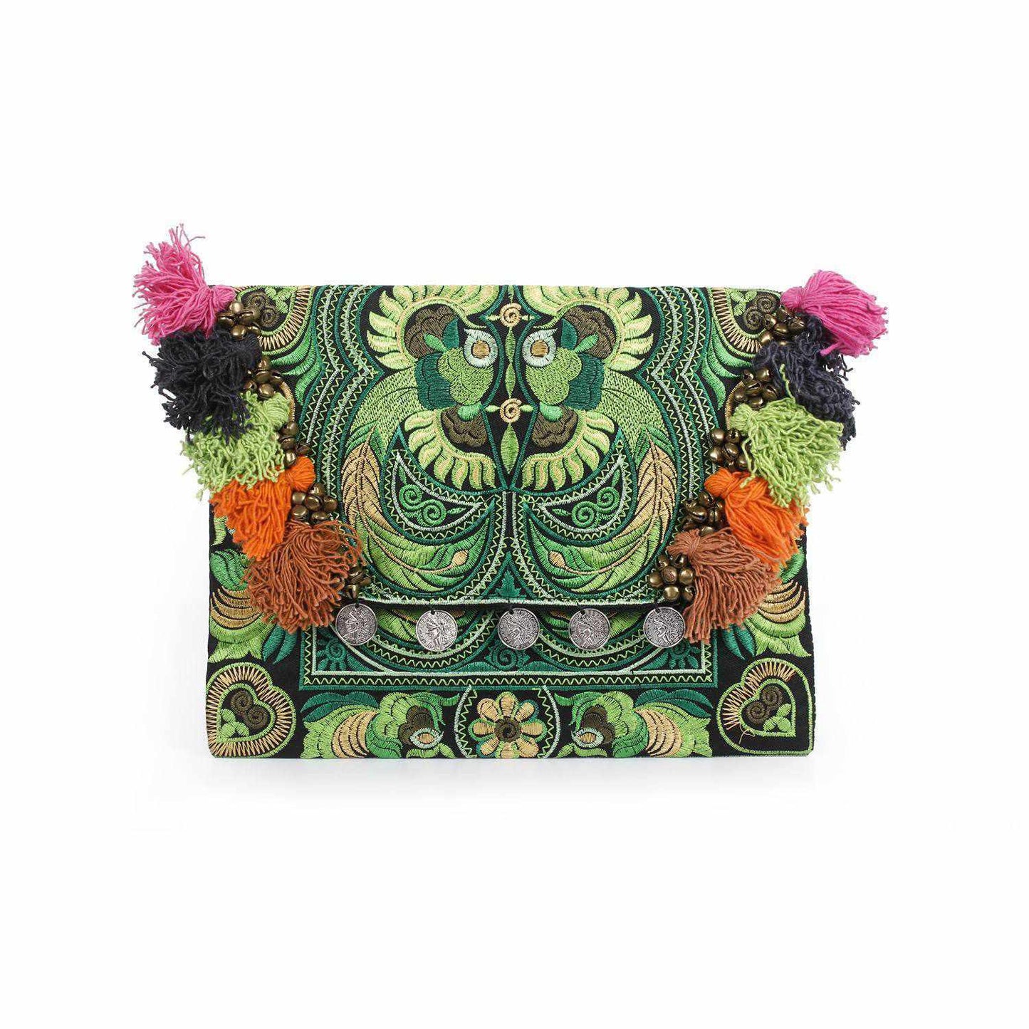 Embroidered Multi Tassel Clutch Bag | IPad Case - Thailand