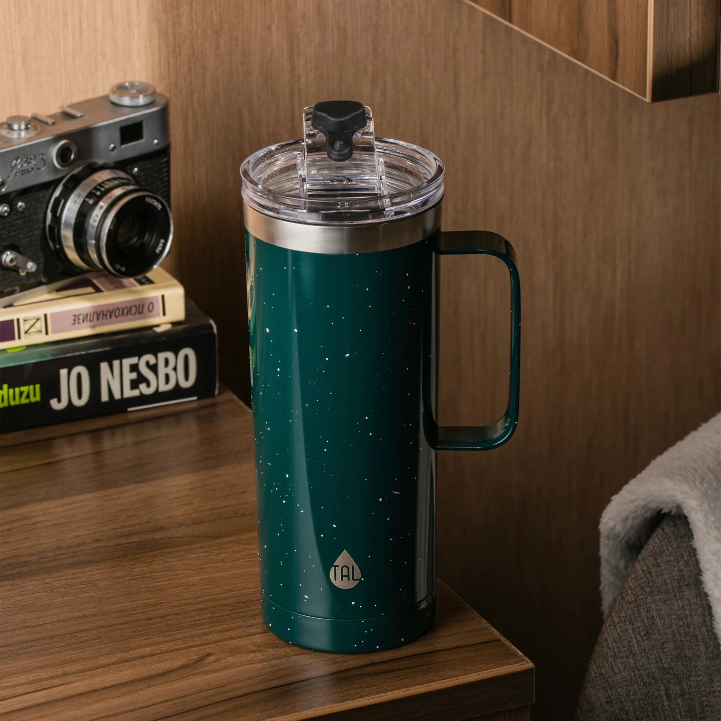 TAL Stainless Steel Mountaineer Travel Mug – 20 oz, Teal Speckle