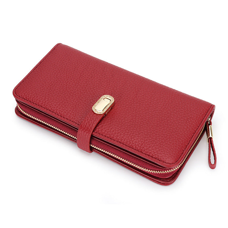 Large Capacity Zipper Handbag with Phone Holder