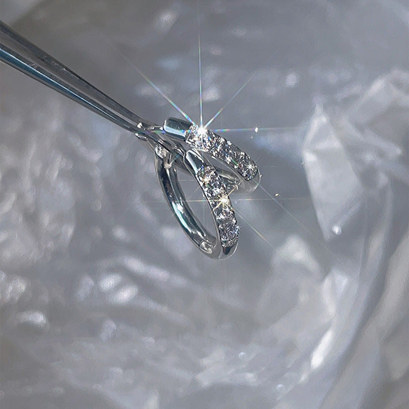 Geometric Rhinestone Zircon Simple Ear Clip