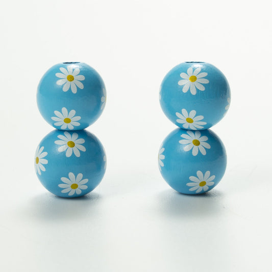 Daisy Wood Bead Necklace