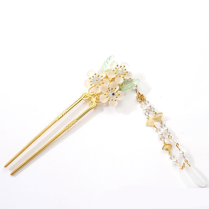 Antique Hanfu Headdress Tassel Bride Hairpin Comb