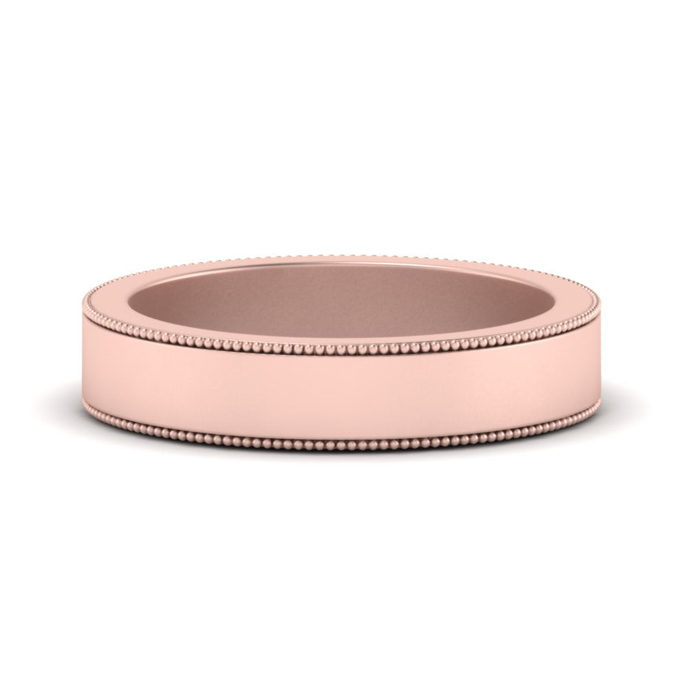 Flat Milgrain Mens Wedding Band