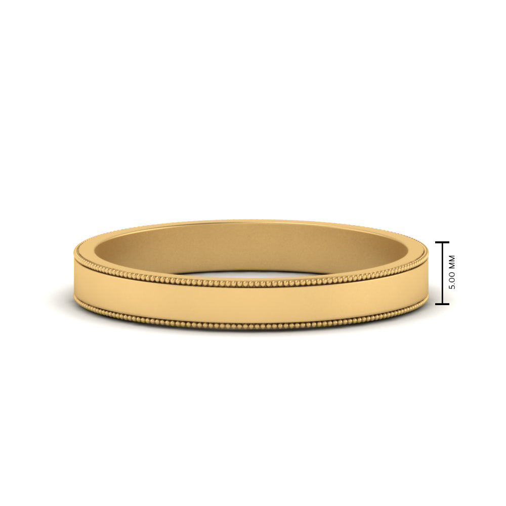 Flat Milgrain Mens Wedding Band