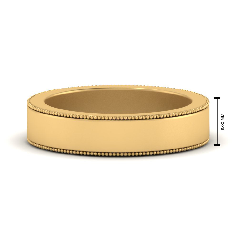 Flat Milgrain Mens Wedding Band