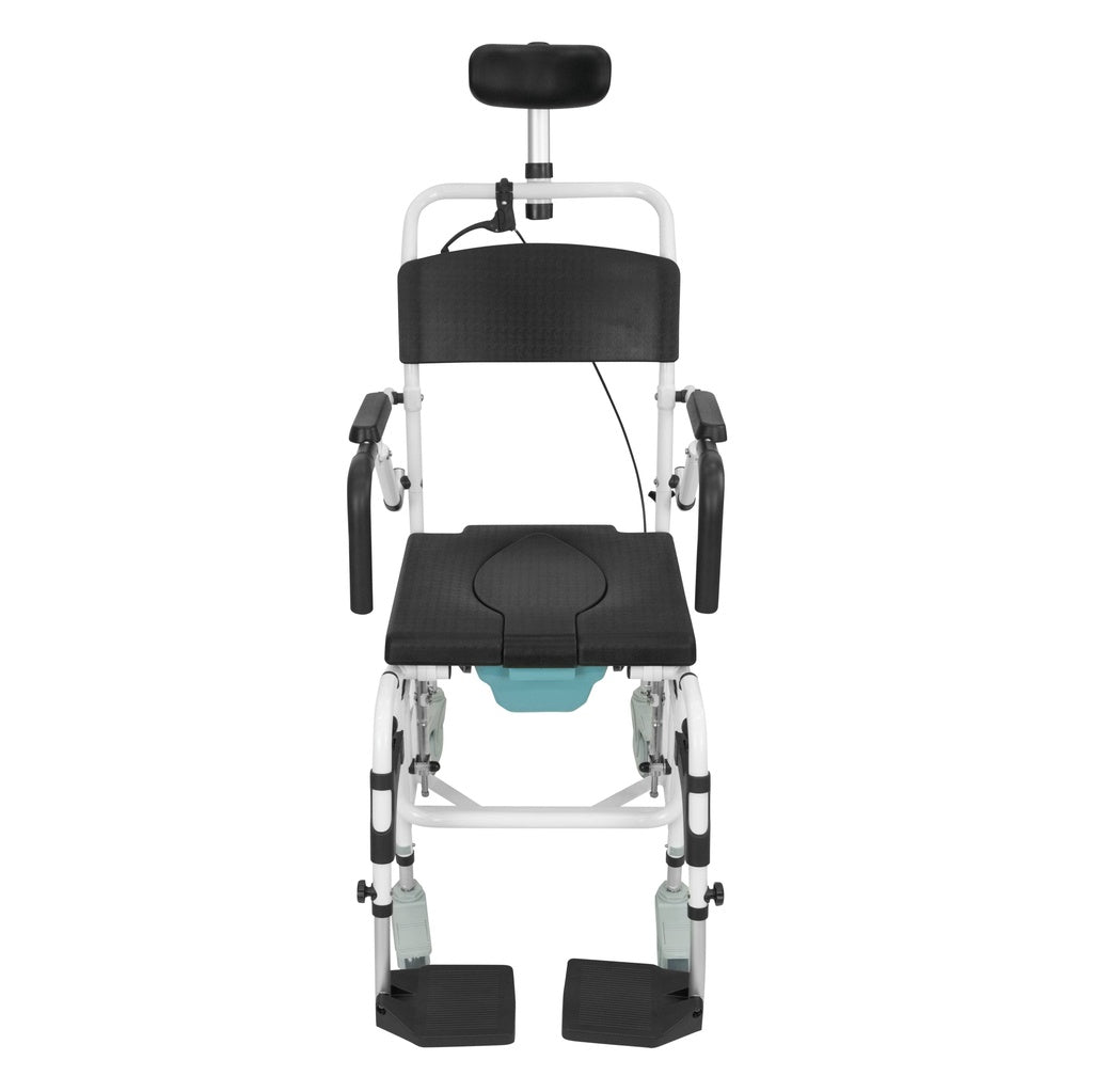 Flip Arm Rolling Commode Shower Chair