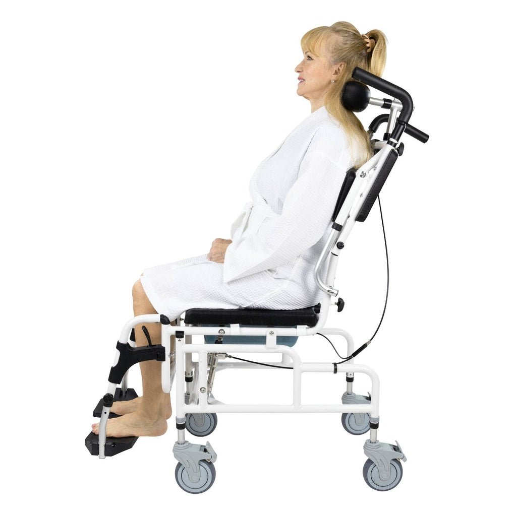 Flip Arm Rolling Commode Shower Chair