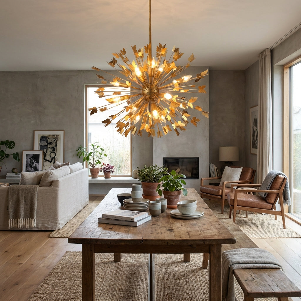 35 Inch Lydia 14-Light Golden Chandelier