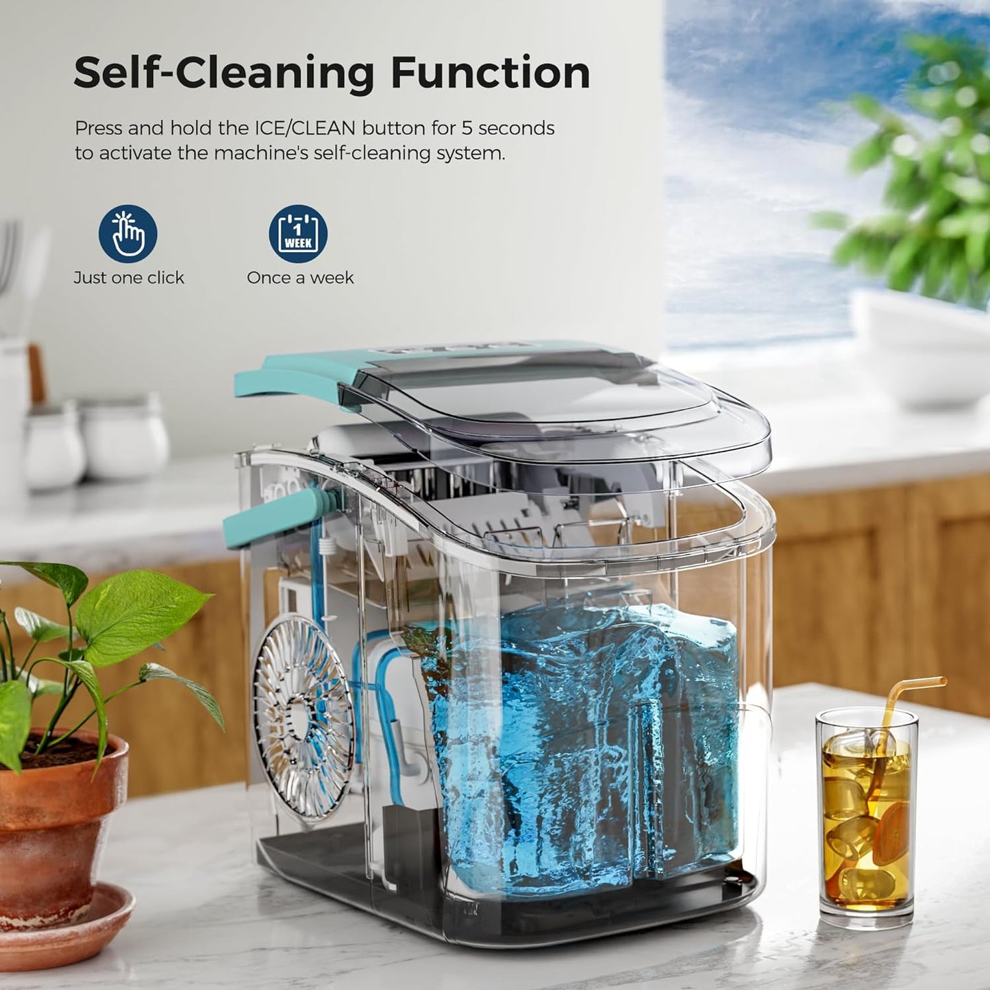 Kismile Ice Makers Countertop with Handle Z5812B