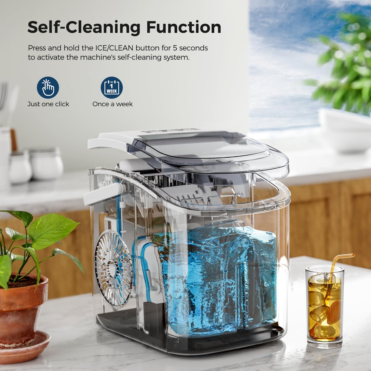 Kismile Ice Makers Countertop with Handle Z5812B