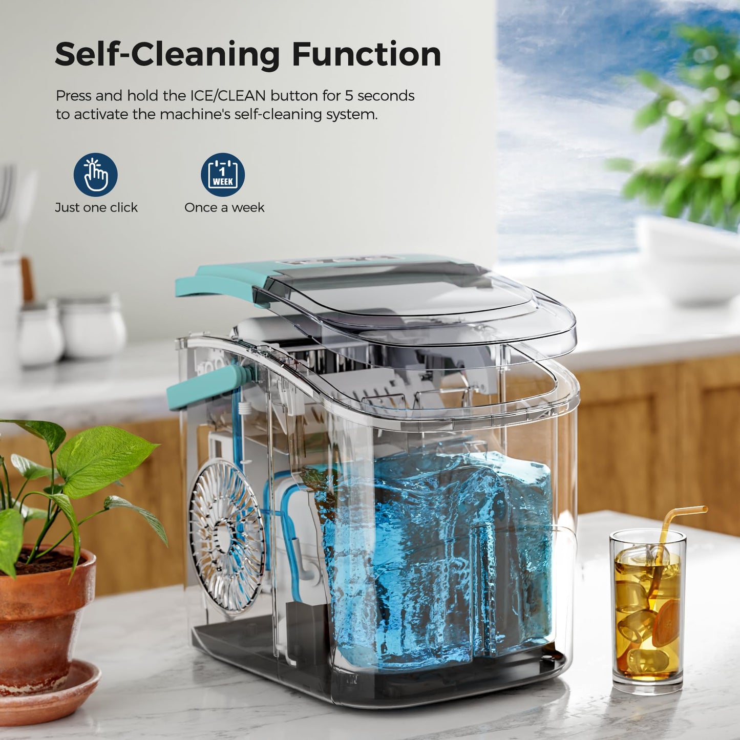 Kismile Ice Makers Countertop with Handle Z5812B