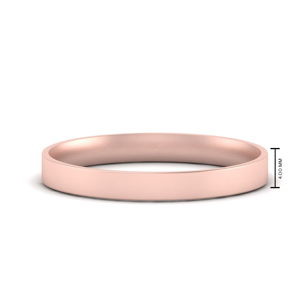 Light Weight Flat 4 mm Mens Wedding Band