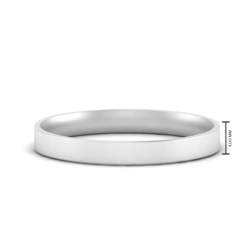 Light Weight Flat 4 mm Mens Wedding Band