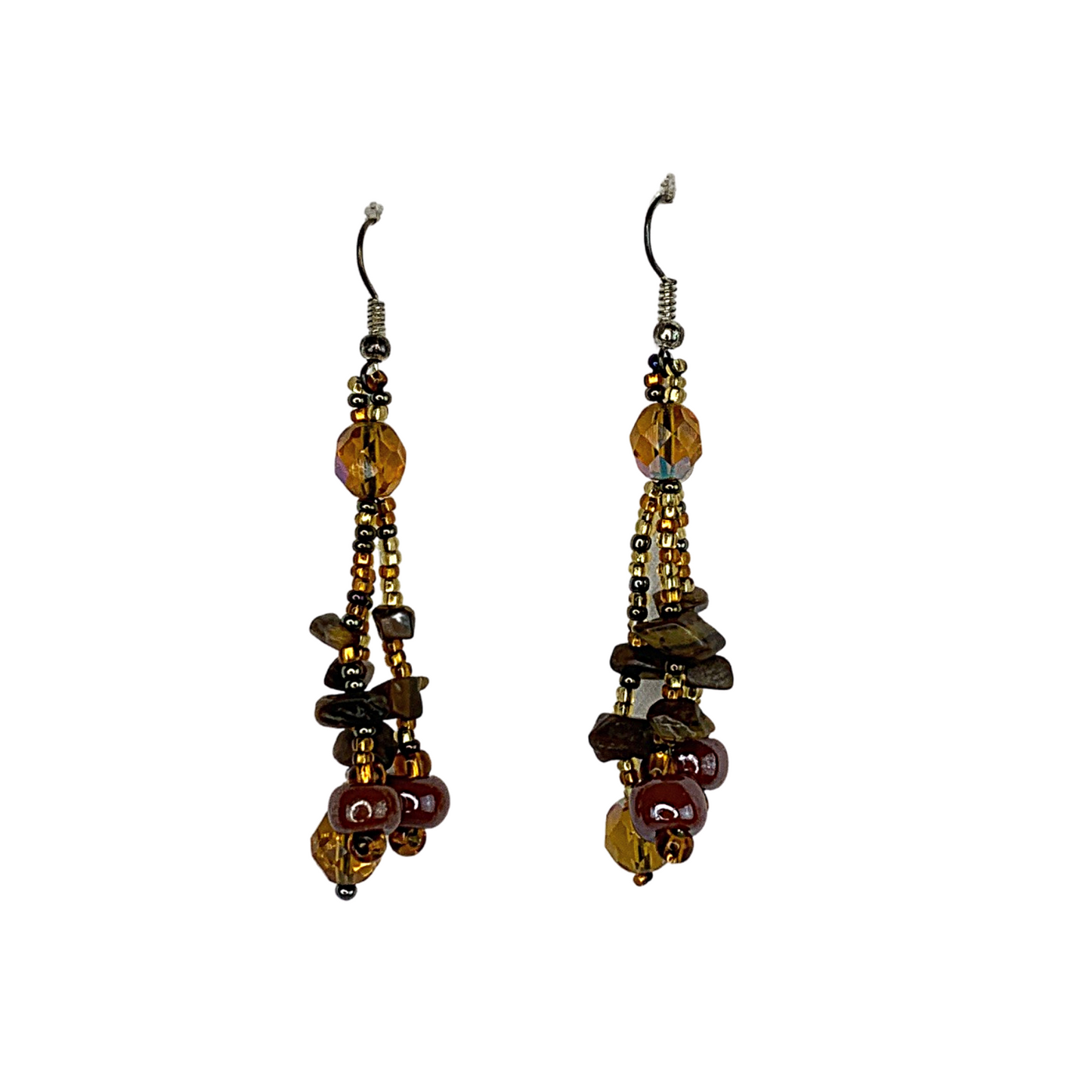 Luzy Seed Bead Dangly Earrings - Guatemala
