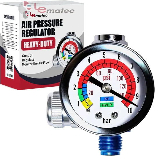 Professional Analog Air Compressor Regulator - 150 PSI High Flow Control with 89 SCFM (AR-01)