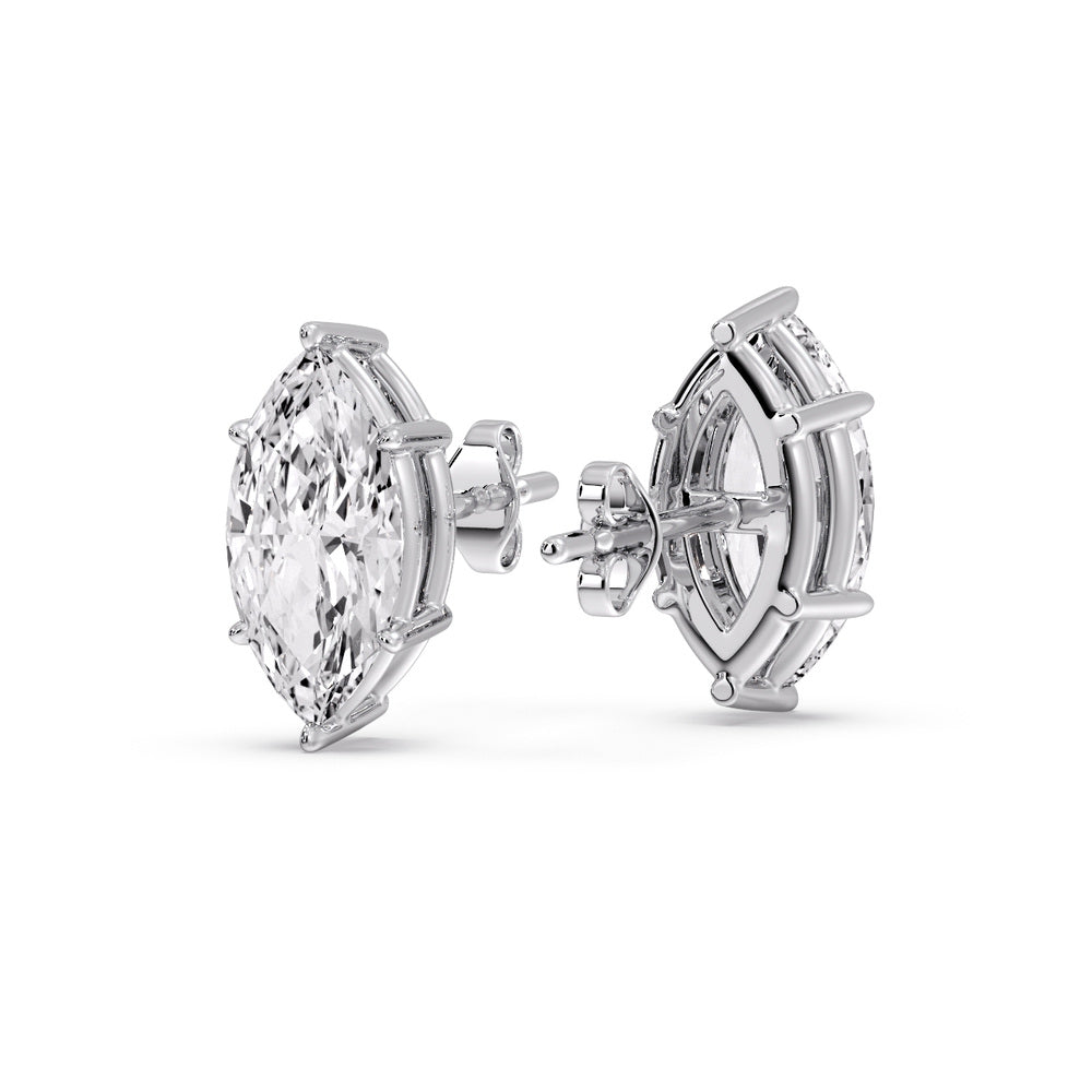 Marquise Diamond 6 Prong Stud Earrings