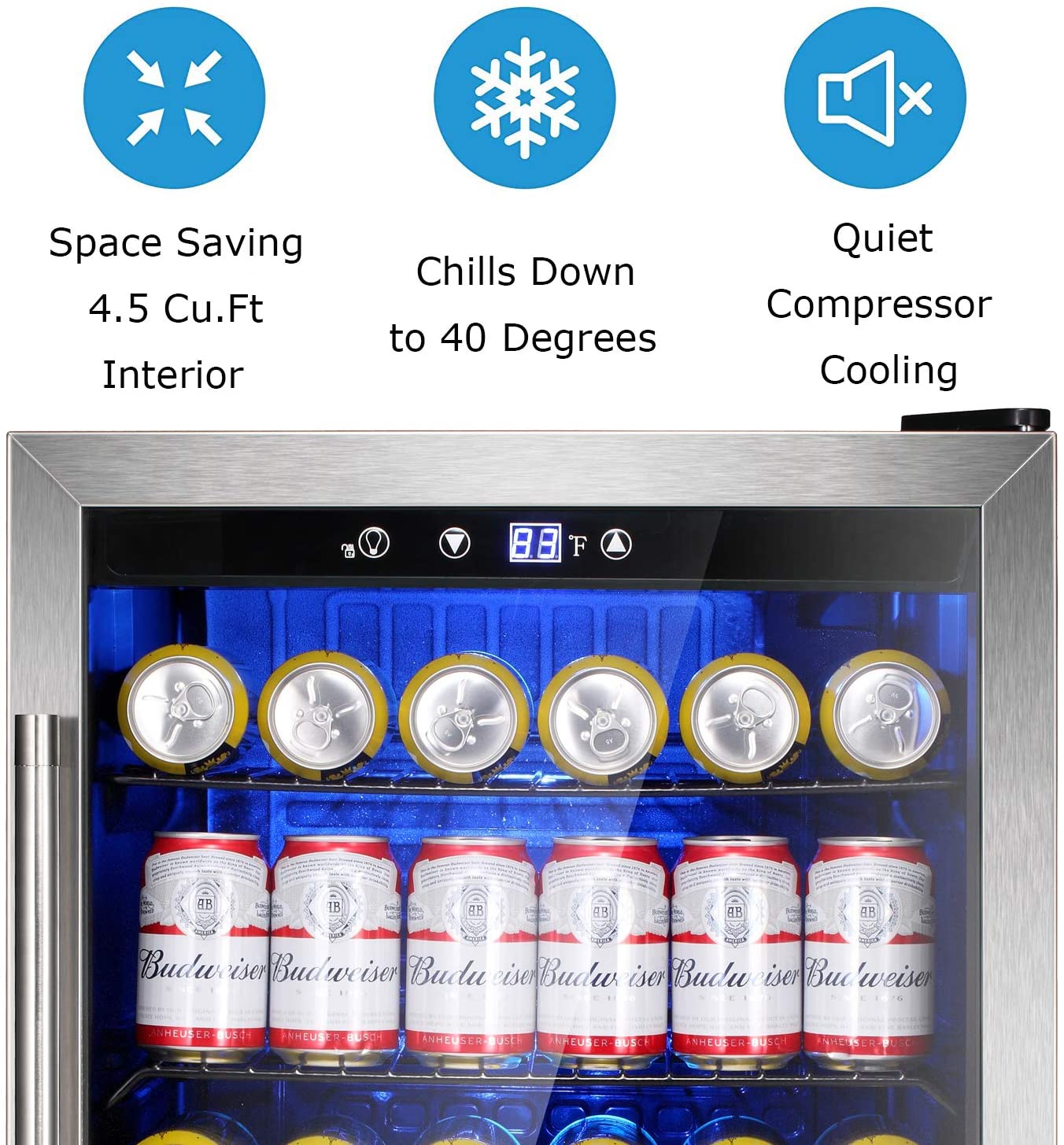 Matte Beverage Refrigerator and Cooler W58128H
