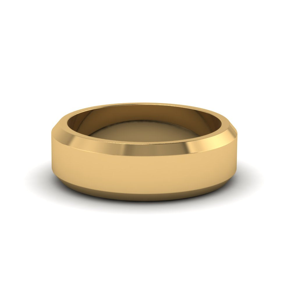 Matte Finish Beveled Anniversary Band For Men