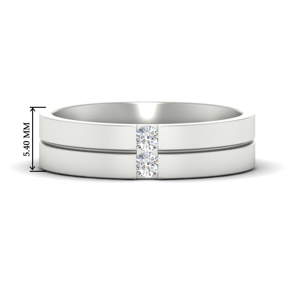 Mens 2 Stone Band