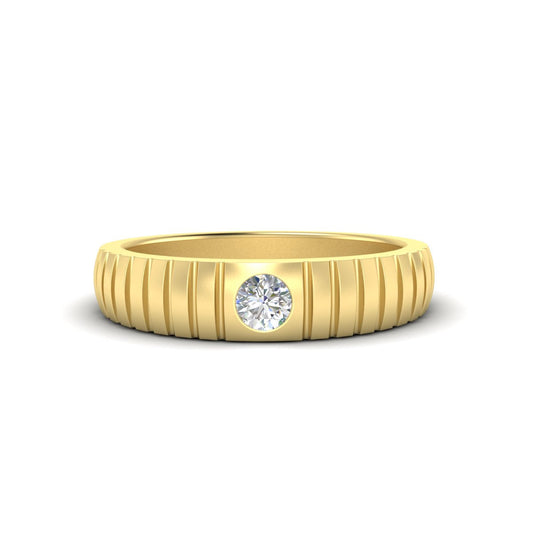 Mens Bezel Set Modern Wedding Ring