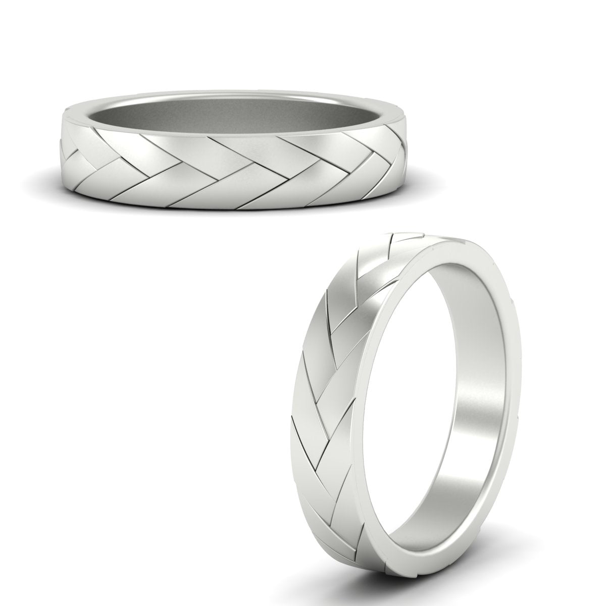 Mens Braided Design Promise Ring