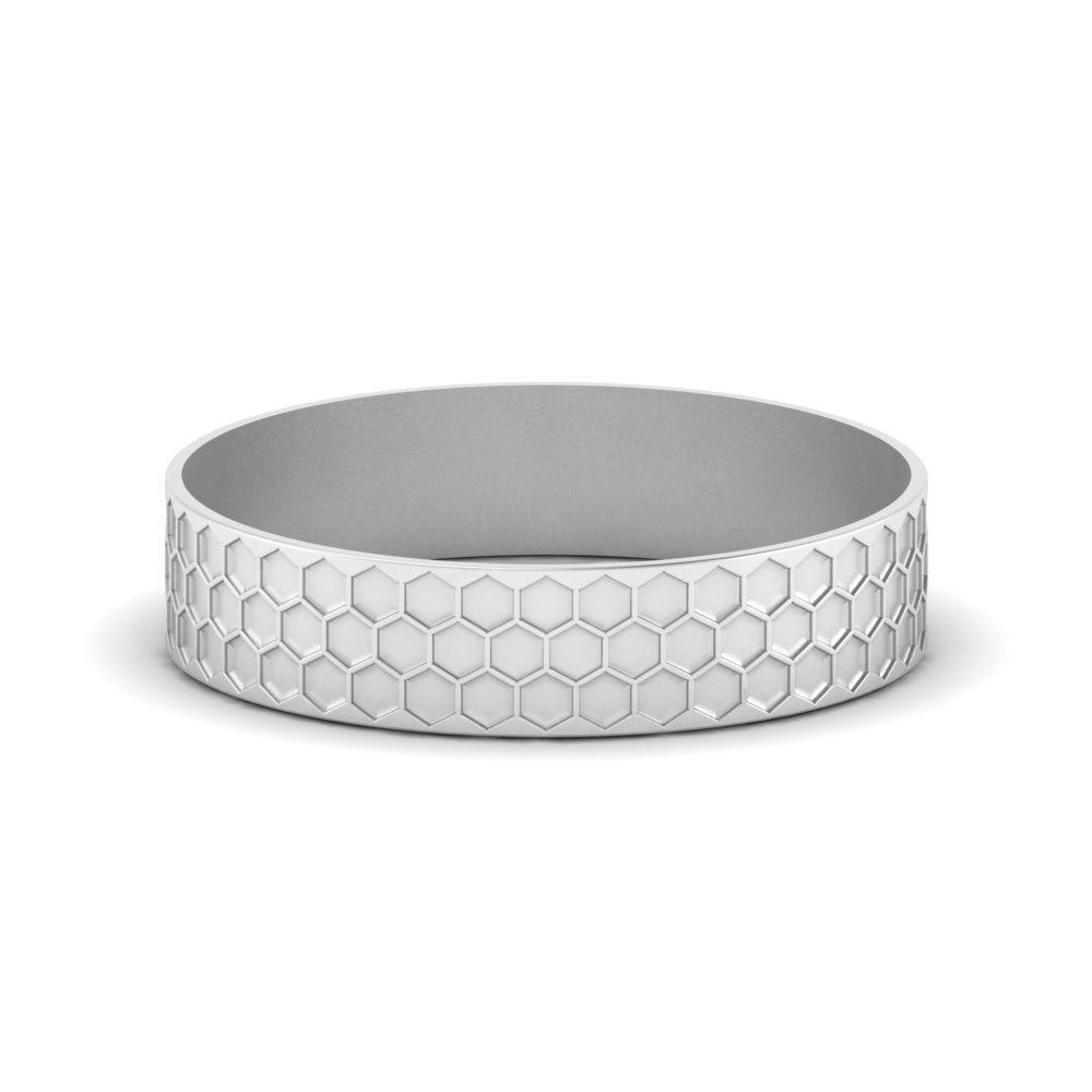 Mens Honey Comb Wedding Ring