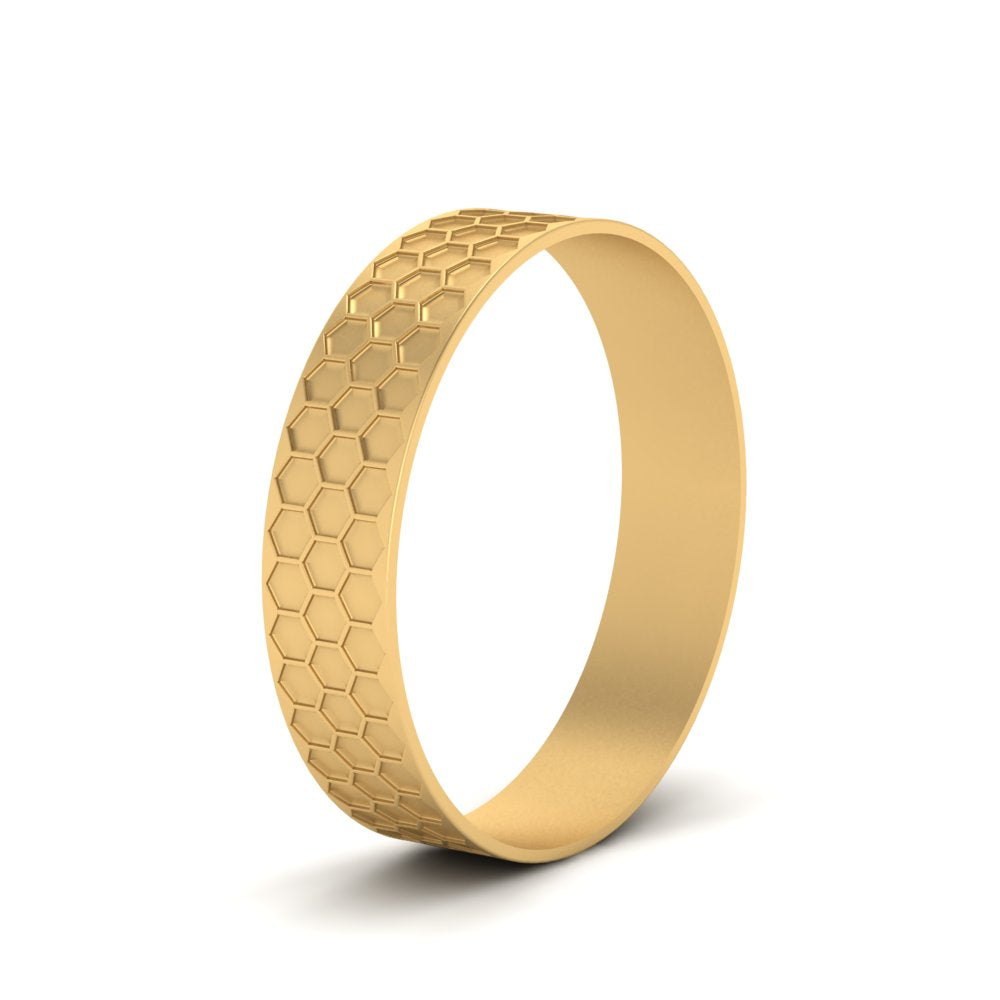 Mens Honey Comb Wedding Ring