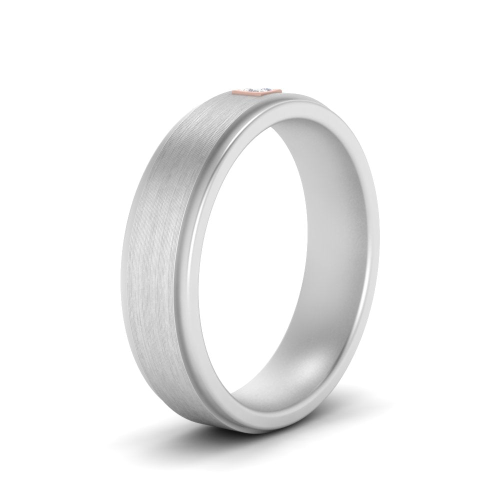 Mens Princess Cut 2 Tone Band