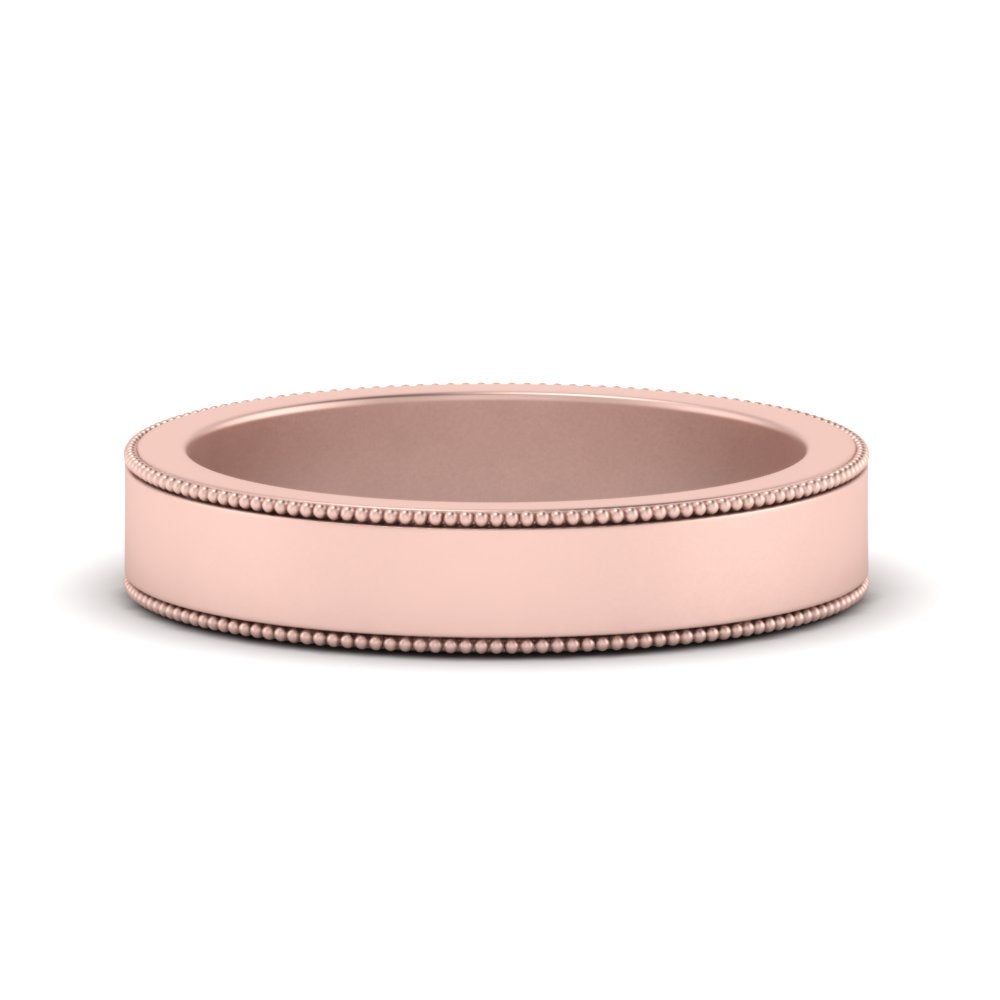 Flat Milgrain Mens Wedding Band