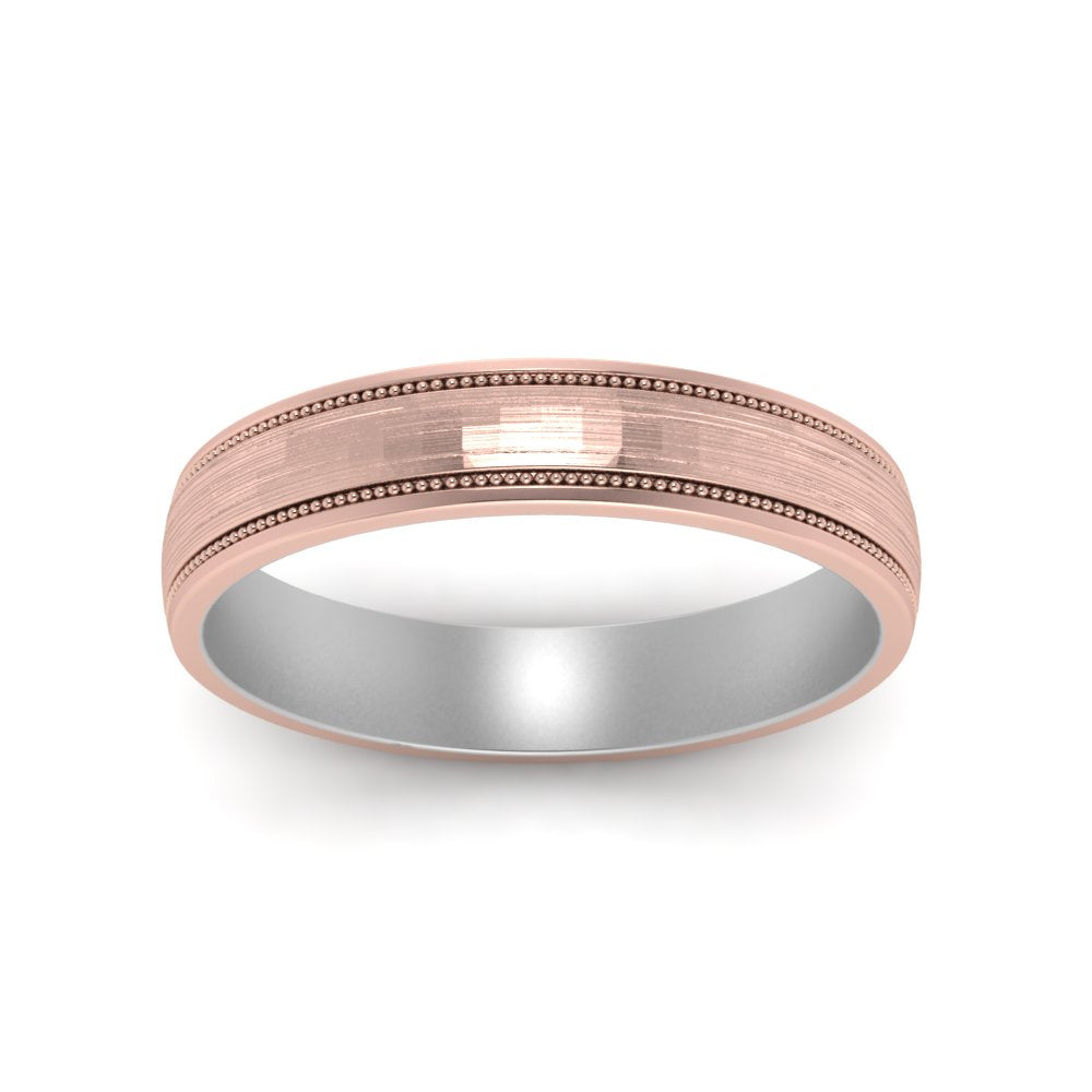 Milgrain 2 Tone Wedding Band