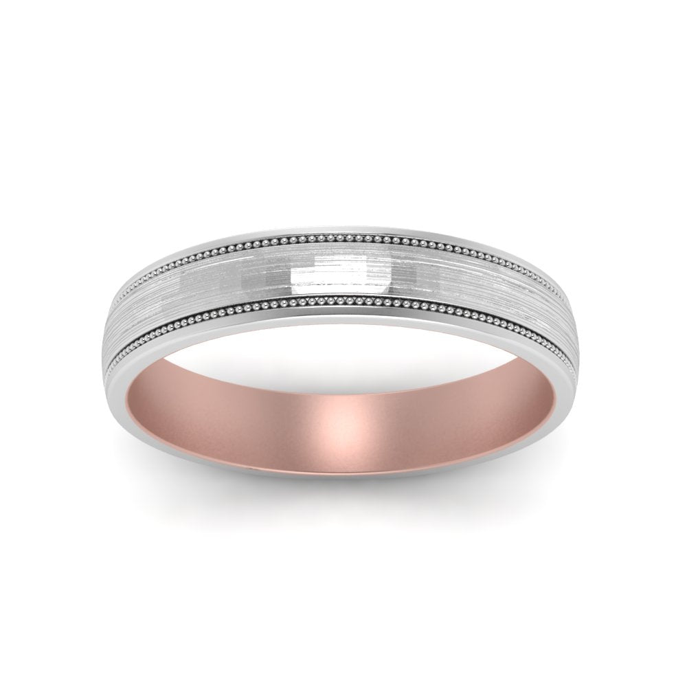 Milgrain 2 Tone Wedding Band