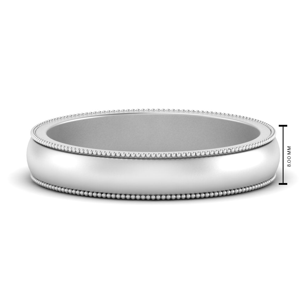 Milgrain Matte Finish Mens Band