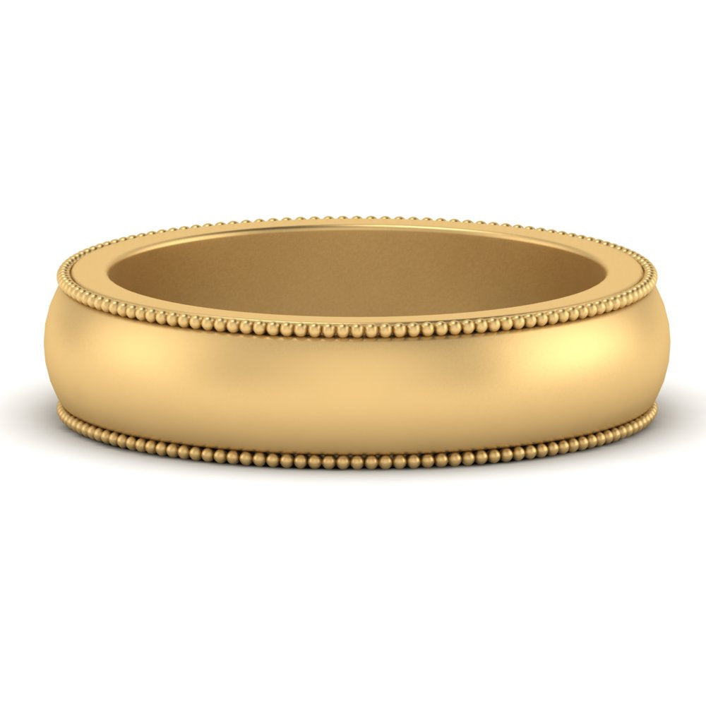 Milgrain Matte Finish Mens Band