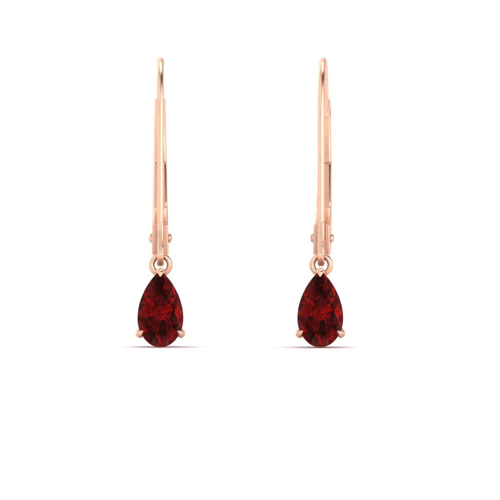Minimalist Pear Drop Lever Back Earrings