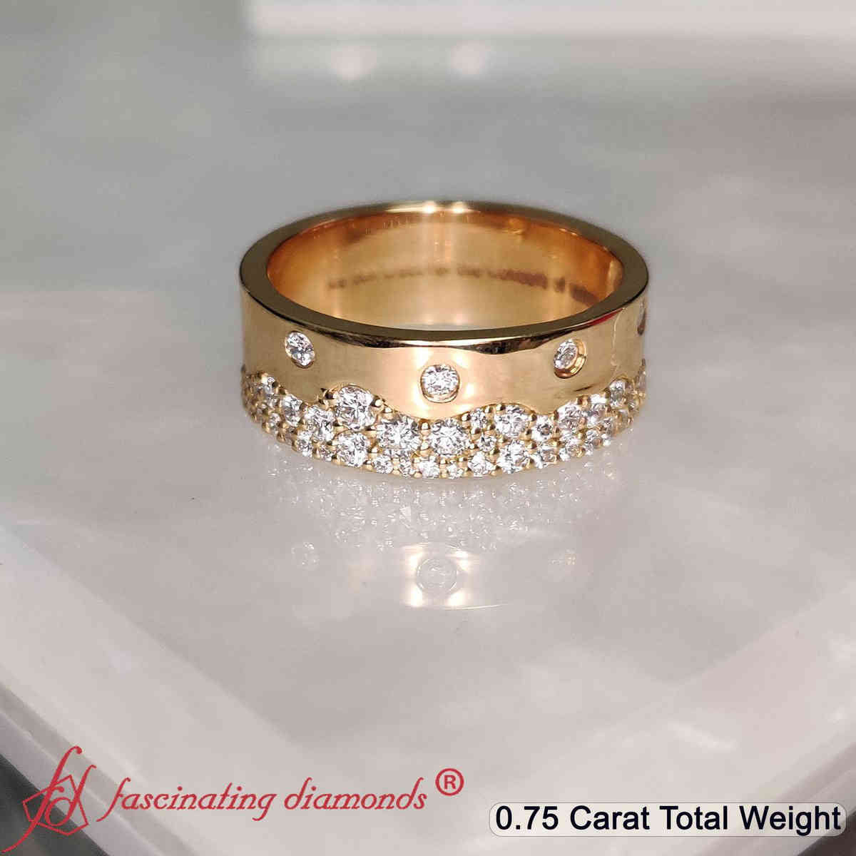 Mountain Stone Mens Wedding Ring