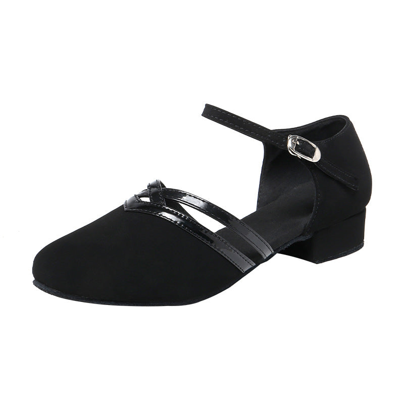 New Latin dance shoes for women with soft soles low heels and indoor fur soles