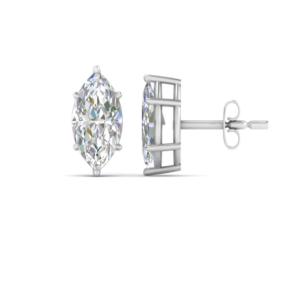 Marquise Diamond 6 Prong Stud Earrings