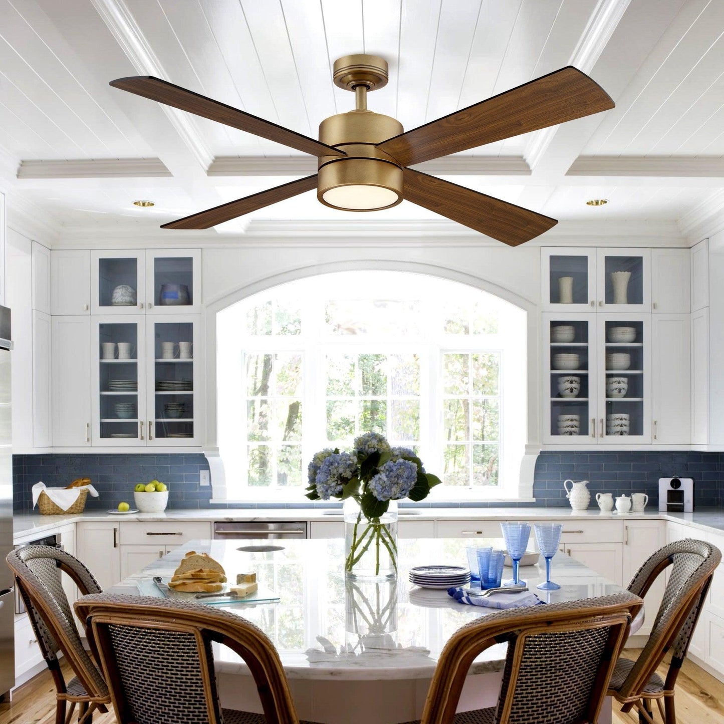 52" Bucholz Industrial Ceiling Fan with Dimmable LED Light