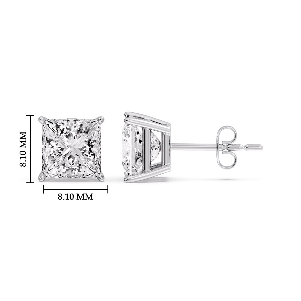 Princess Cut Diamond Stud Earring