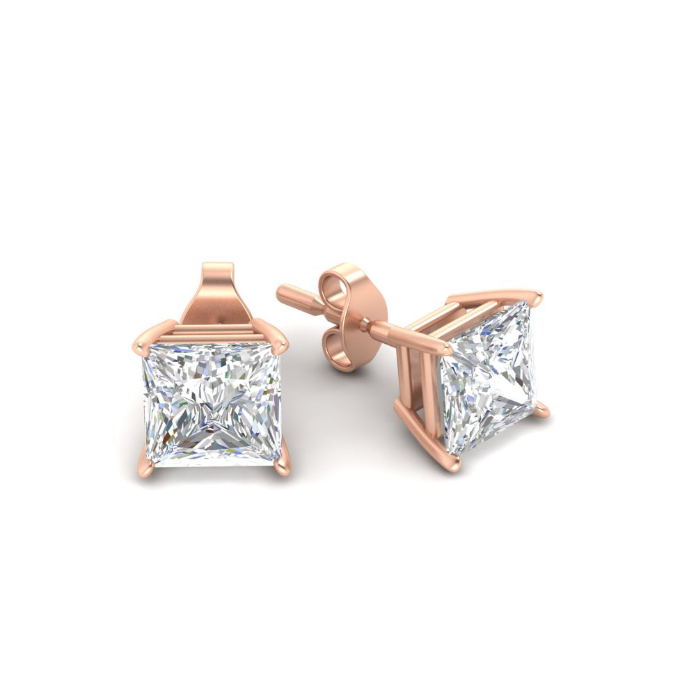 Princess Cut Diamond Stud Earring