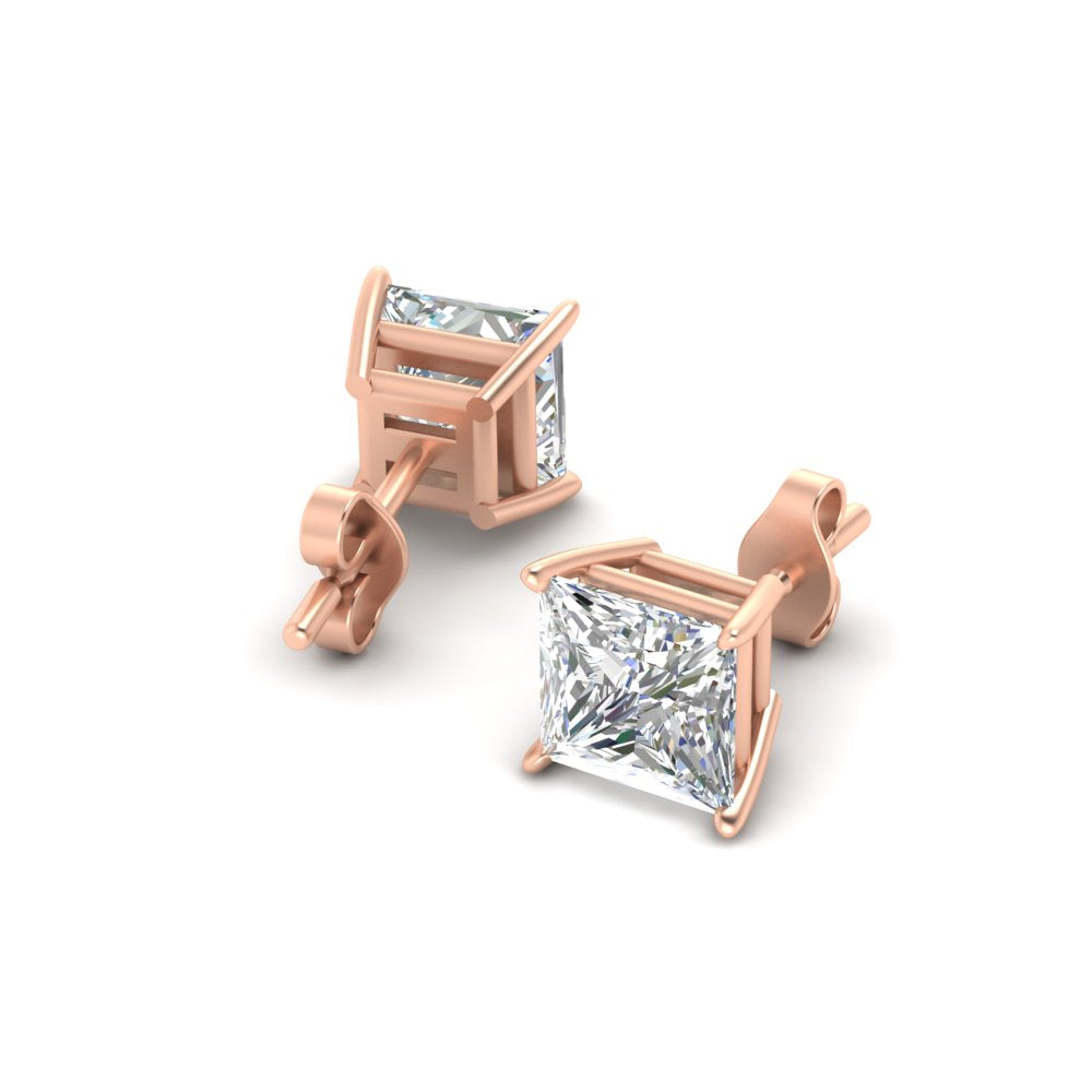 Princess Cut Diamond Stud Earring